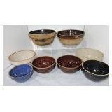 Lot of 8 crockery bowls, varous condition