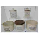 Lot of 5 advertising crocks