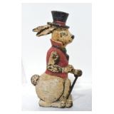 Cast iron rabbit door stop, 9 1/2'