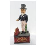 Cast iron Uncle Sam mechanical bank