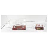 Lot of 2 glass ships in bottle