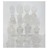 Lot of 12 clear glass perfume bottles