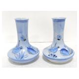Pair of vases with birds