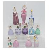 Lot of 12 porcelain lady figural perfume bottles