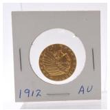 1912 $5 gold Indian, AU