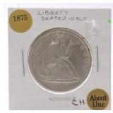 1875 Liberty Seated half, AU