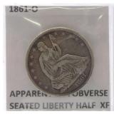 1861-O Liberty Seated half, XF