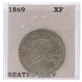 1869 Liberty Seated half, XF