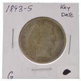 1893-S Barber half, G
