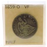 1859-O Liberty Seated half, VF
