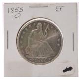 1855-O Liberty Seated half, XF