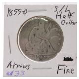 1855-O Liberty Seated half