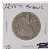 1855-O Liberty Seated half, VG