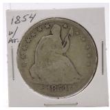 1854 Liberty Seated half, with arrows