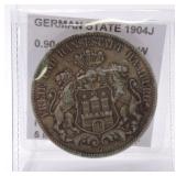 1904J German State Hamburg 5 Mark