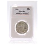 1943 Walking Liberty half ACGS MS65