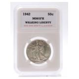 1942 Walking Liberty half ACGS MS65