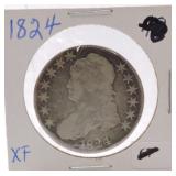 1824 Bust half XF