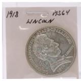 1918 Lincoln half, MS64