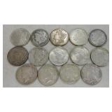 Lot of 5 Morgan and 9 Peace dollars