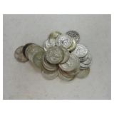 Lot of 31 silver quarters and 1 clad
