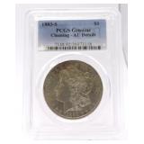 1883-S Morgan dollar PCGS AU details, cleaned