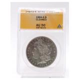 1884-S Morgan dollar ANACS AU50 details, cleaned