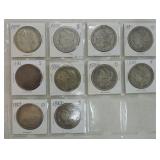 Page of 10 Morgan dollars