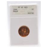 1964 Lincoln cent ANACS PF67Red