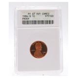1984-S Lincoln cent PF67 heavy cameo