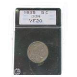 1935 Buffalo nickel VF20