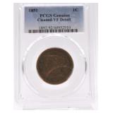 1851 Large cent PCGS VF details, cleaned