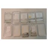 Lot of 10 1/2oz .999 silver bars