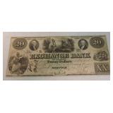 $20 Obsolete bank note, 1856, Exchange Bank of