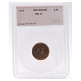1935 Lincoln cent SEGS MS63RB