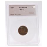 1937 Lincoln cent SEGS MS63RB