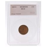 1935-D Lincoln cent SEGS MS64RB