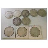 Lot of 10 Morgan dollars