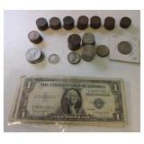 US coin lot: 69 Indian cents, 8 Lincoln wheat