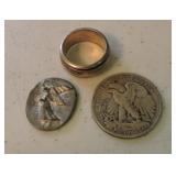 Sterling silver ring and other scrap silver