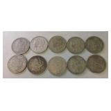 Lot of 10 Morgan dollars