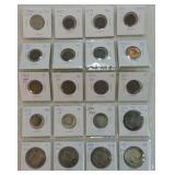 Coin lot:  German 1R, 6 Indian cents, 1 Lincoln