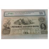 Obsolete bank note, 1852 District of Columbia,