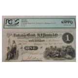 Obsolete bank note 1862 Exchange Bank of