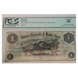 Obsolete bank note 1863 River Raisin &