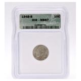1948-S Roosevelt dime IGC MS67