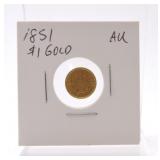 1851 $1 gold, AU