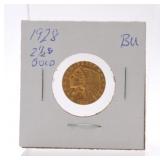 1928 $2 1/2 gold Indian, BU