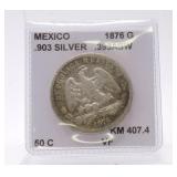 1876G Mexico 50 centavos