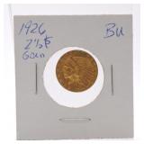 1926 $2 1/2 gold Indian, BU